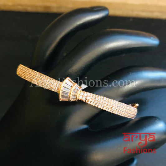 Victorian Rose Gold CZ Bracelet / Designer