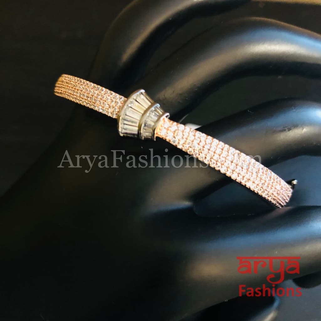 Victorian Rose Gold CZ Bracelet / Designer