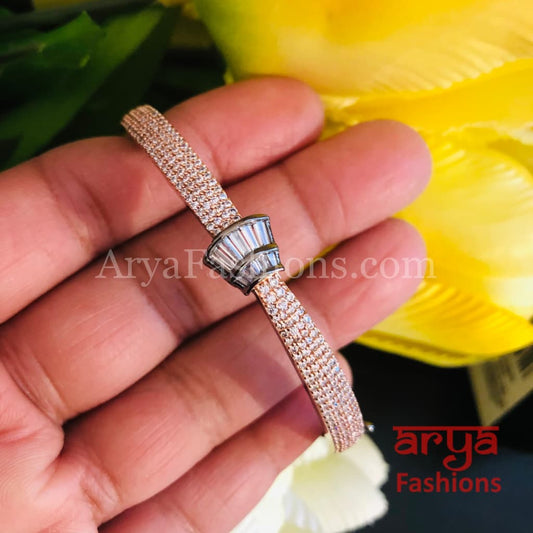 Victorian Rose Gold CZ Bracelet / Designer