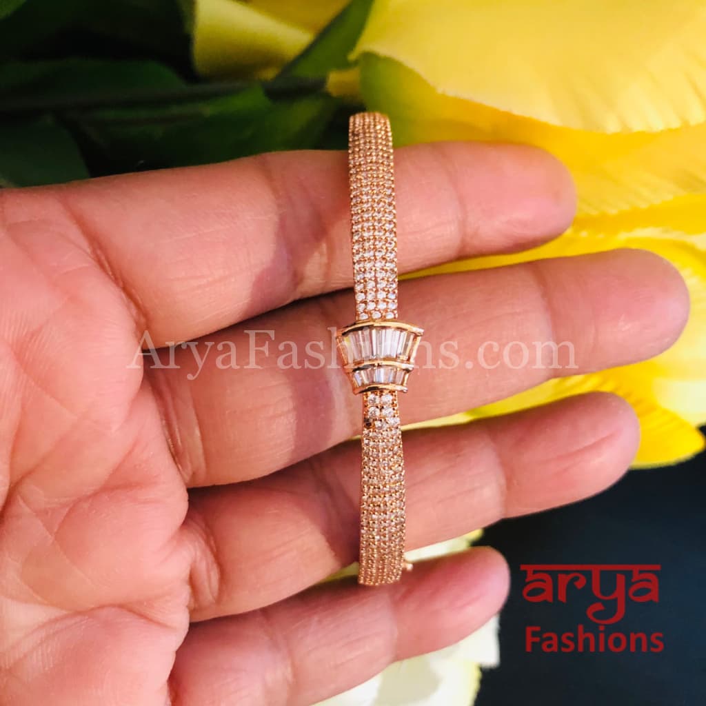 Victorian Rose Gold CZ Bracelet / Designer