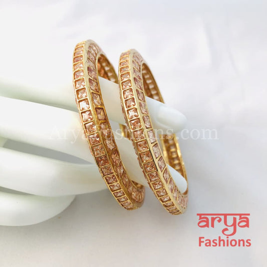 2.6 Golden CZ Stones Bangles