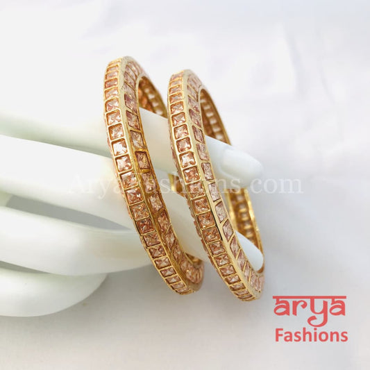 2.6 Golden CZ Stones Bangles