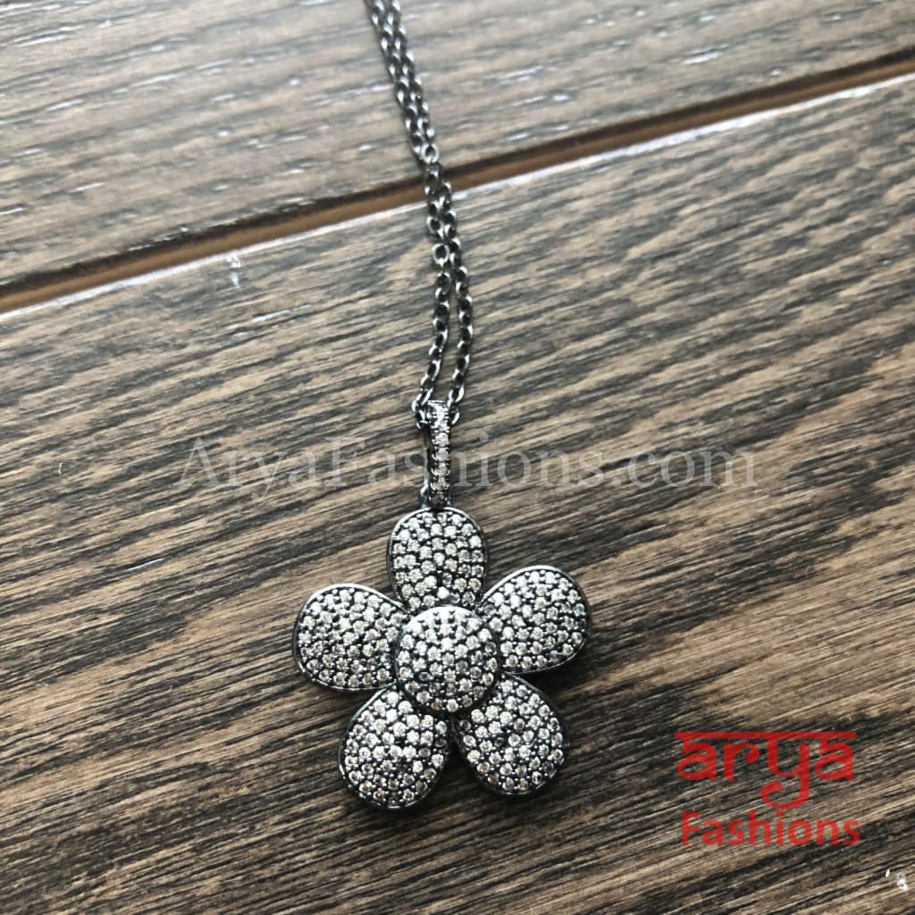 Aarzoo Micro Cubic Zirconia Gray Necklace/Fusion Necklace