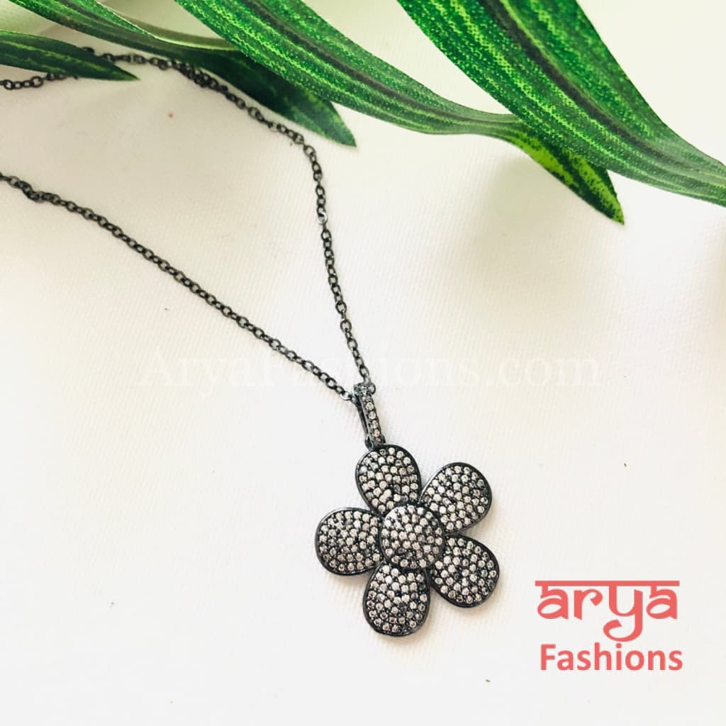 Aarzoo Micro Cubic Zirconia Gray Necklace/Fusion Necklace