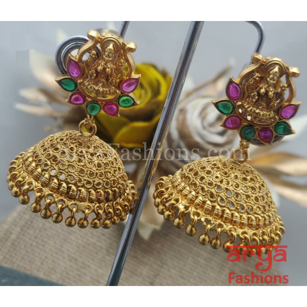 Golden Big Jhumka Earring with and Pearl beads