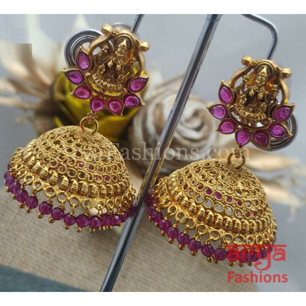 Golden Big Jhumka Earring with and Pearl beads
