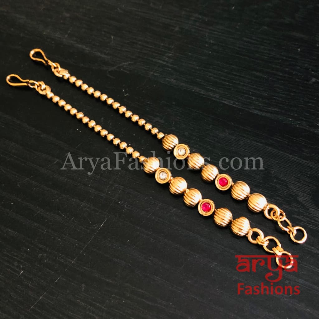 Golden Kundan Earring Chain/ Extender Chain / Extension