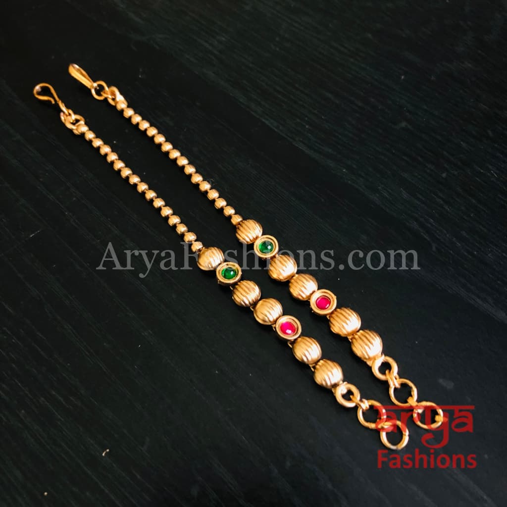 Golden Kundan Earring Chain/ Extender Chain / Extension