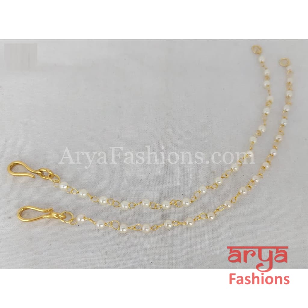 Golden Kundan Earring Extender Chain/Earring Extension