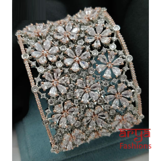 Gorgeous Silver CZ Bracelet/ Indian Cubic Zirconia Bracelet