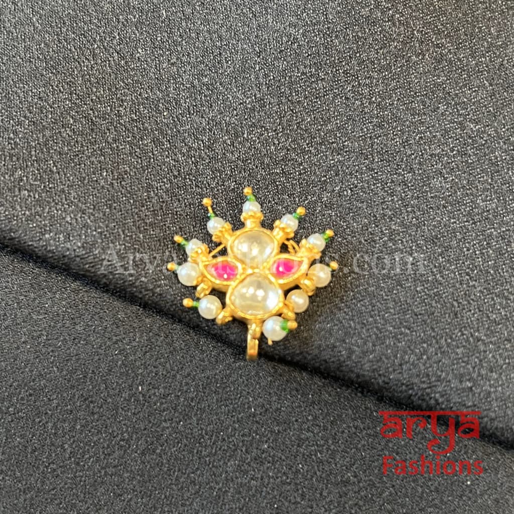 Kundan Nose Clip/ CZ non piercing nose ring/ Bridal Pin
