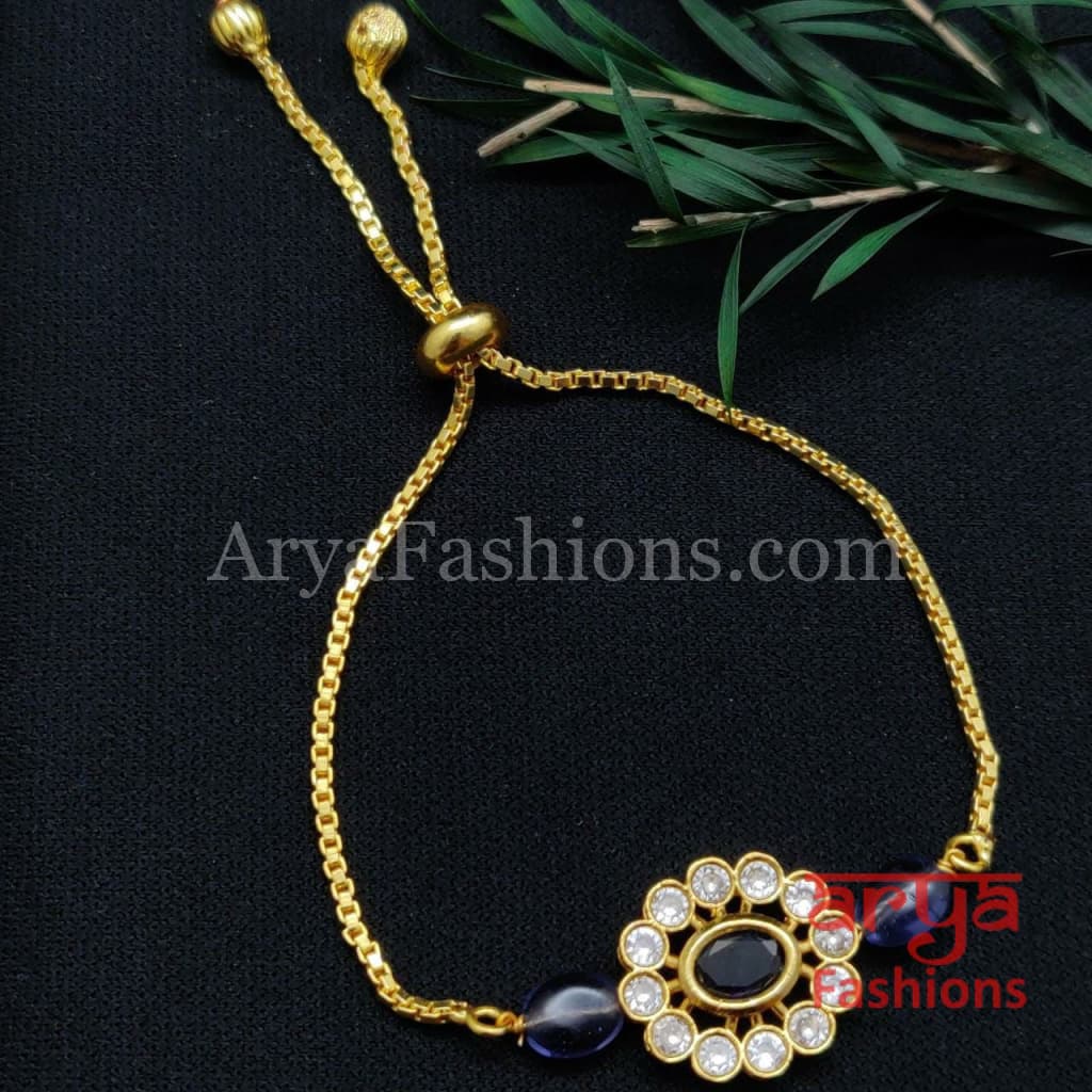 Kundan Pearl Chain Bracelet/ Rajwadi Bracelet