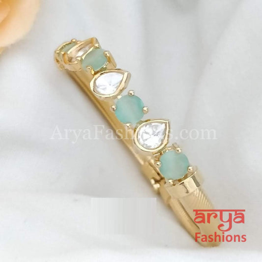 Golden Rajwadi Kundan Bracelet Bangles – AryaFashions