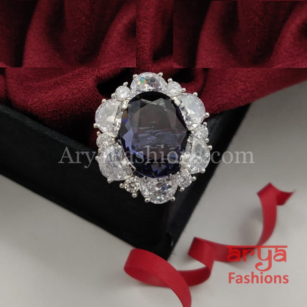 Moissanite Stone CZ Cocktail Ring