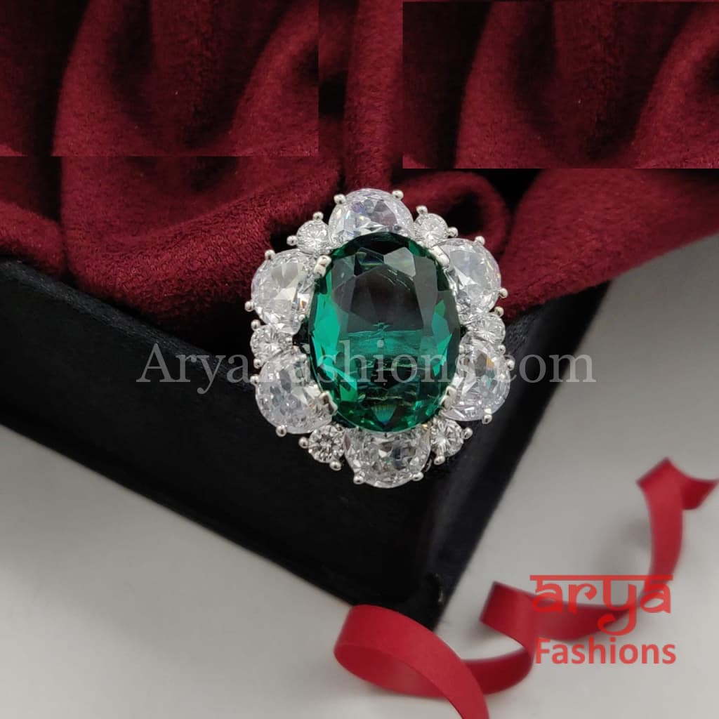 Moissanite Stone CZ Cocktail Ring