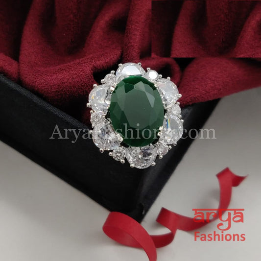 Moissanite Stone CZ Cocktail Ring