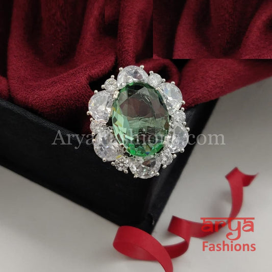 Moissanite Stone CZ Cocktail Ring