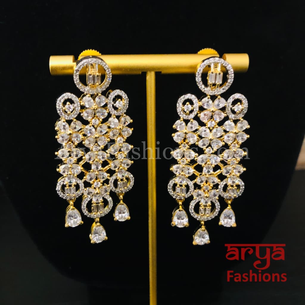 Rose Gold CZ Bridal Choker/ Golden Cubic Zirconia Necklace