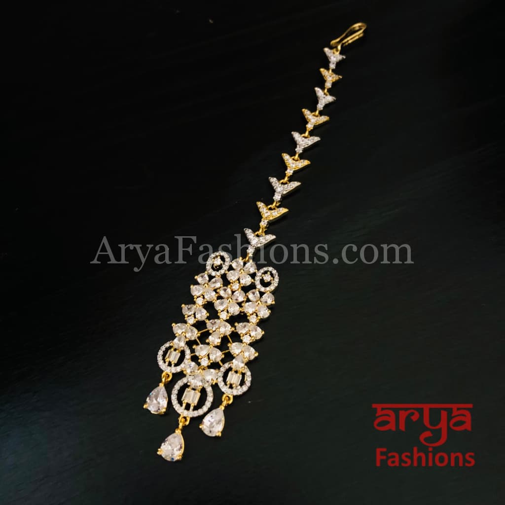 Rose Gold CZ Bridal Choker/ Golden Cubic Zirconia Necklace