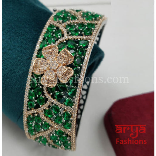 Rose Gold Cocktail Bracelet/ Indian Cubic Zirconia Bracelet
