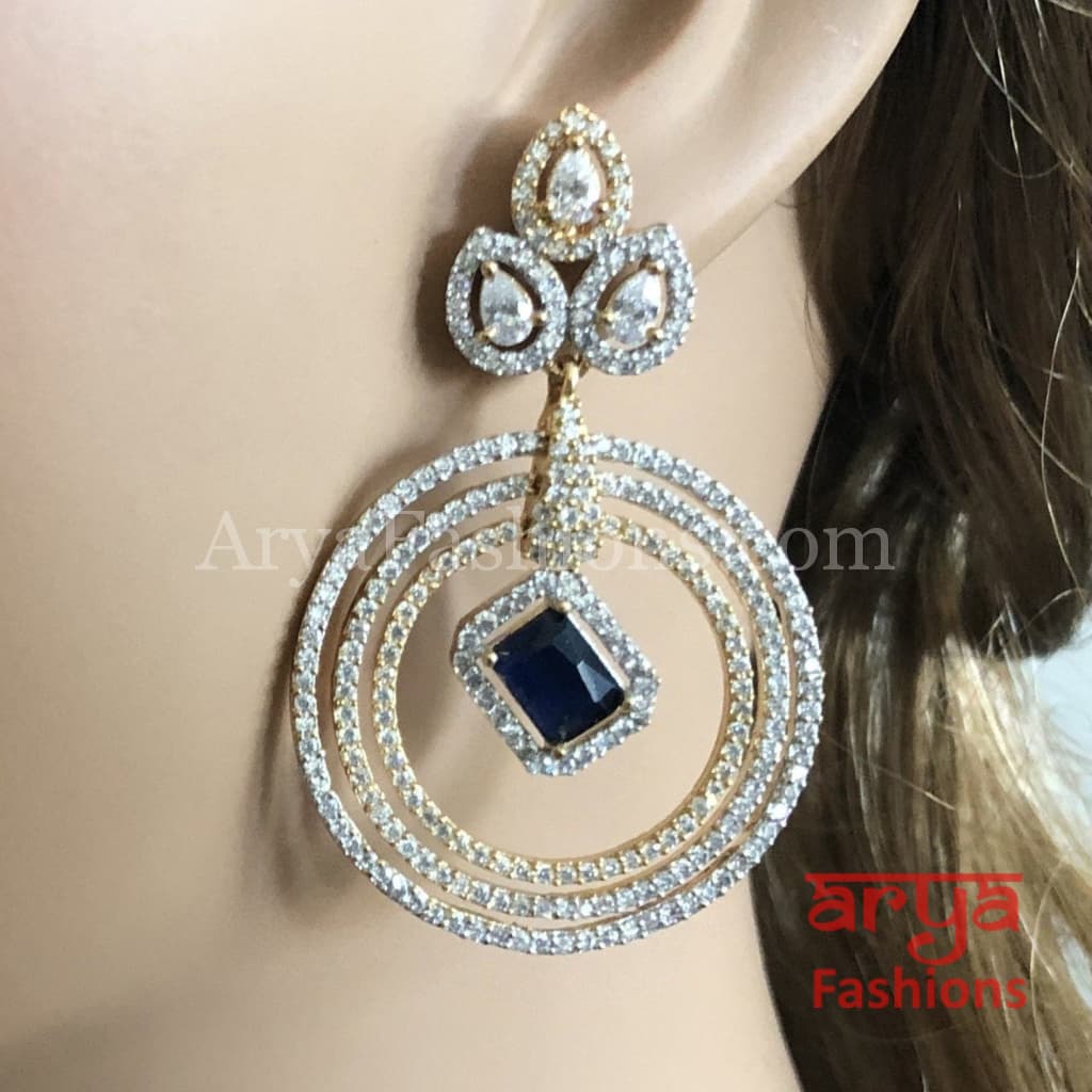Buy online Blue Brass Studs Earring from Imitation Jewellery for Women by  Saraf Rs Jewellery for ₹699 at 71% off | 2024 Limeroad.com