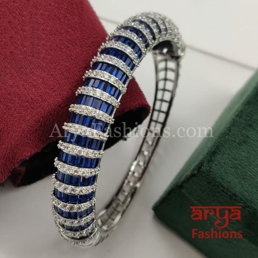 Ruby Silver Monalisa Stones CZ Bracelet/ Emerald Green Bracelet