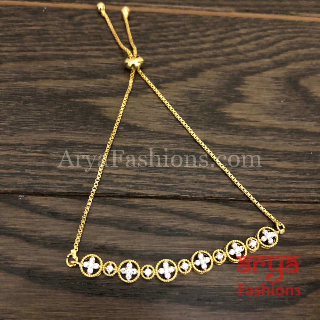 Tania Golden CZ Chain Bracelet/ Trendy Rose Gold Bracelet