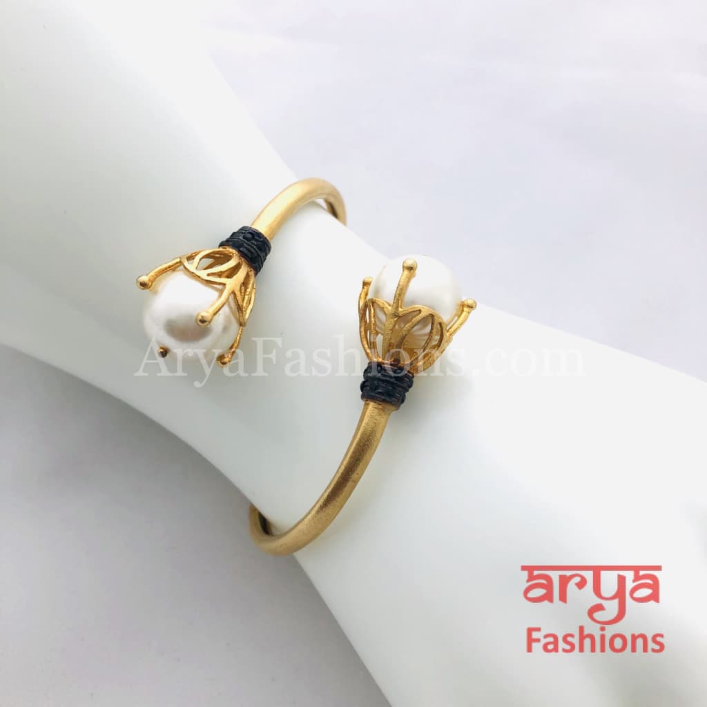 2.6 Beautiful Golden Fusion Bracelet with Pearl Beads