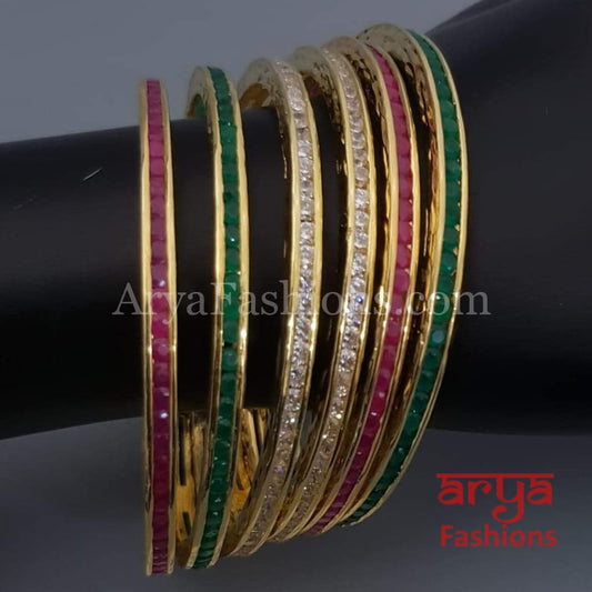 2.6 Elegant Multicolor CZ Stones Bangles