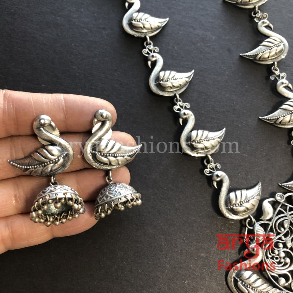 Aarushi Silver Pendant Necklace/ Amrapali Oxidized Tribal Necklace