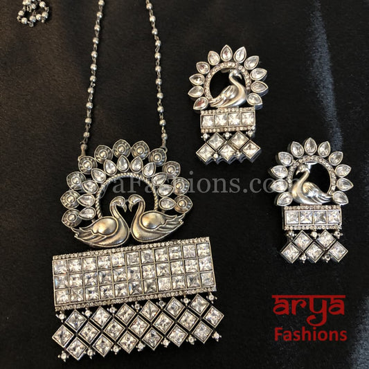 Aditi White and Colored stones Pendant Tribal Necklace