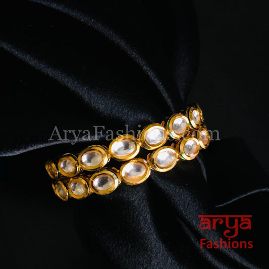 Amira Golden Kundan Bangles/ Indian Traditional Bangles