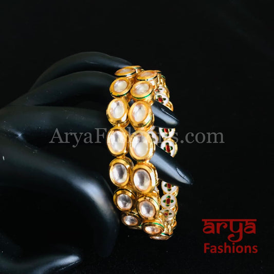 Amira Golden Kundan Bangles/ Indian Traditional Bangles