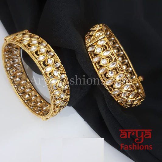 Amisha Pacchi Kundan Kada/Openable Bangles