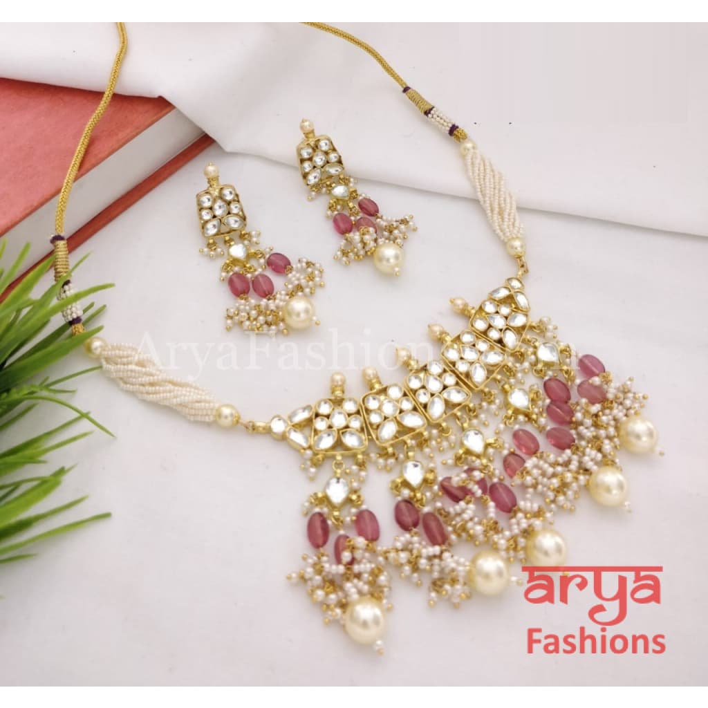 Ananya Pachi Kundan Sabyasachi Bridal Choker with Ruby beads
