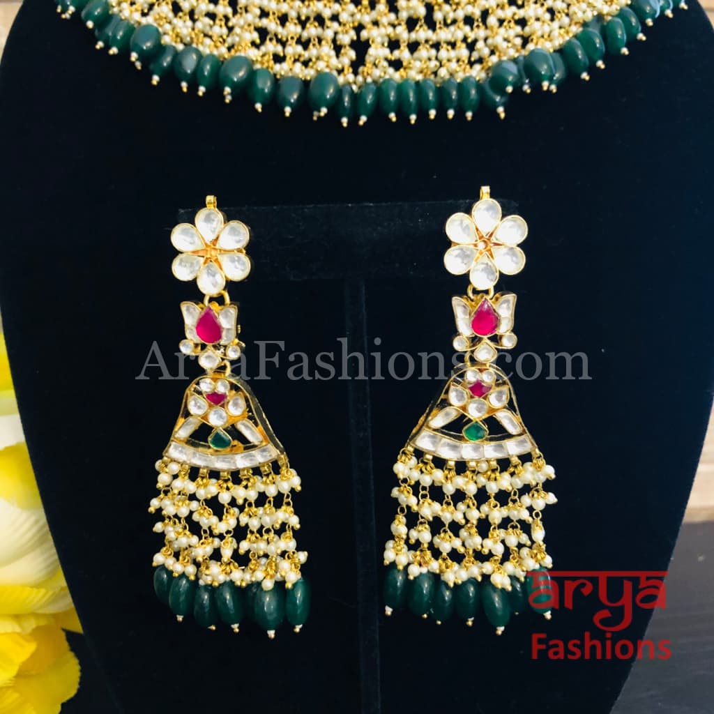Anusha Emerald Green Rajwadi Necklace