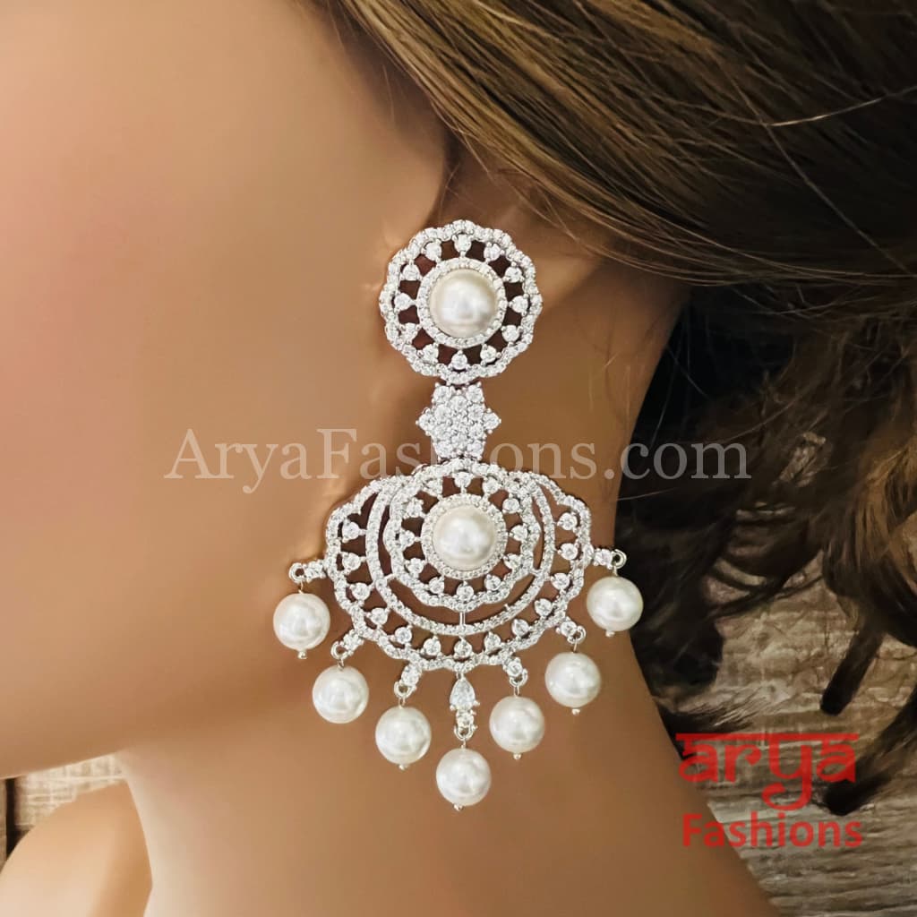 Ashley Crystal Earrings with Pearl drops