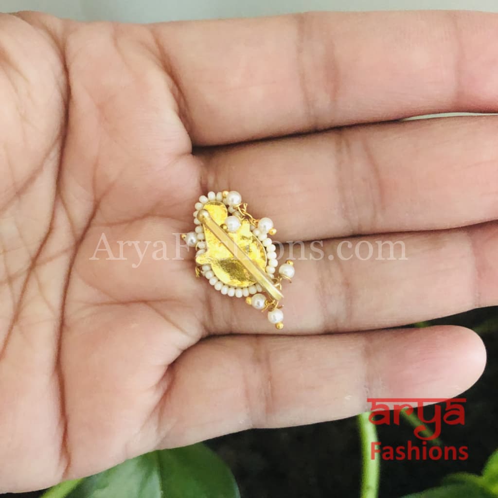 Bird Nose Clip/ Kundan CZ non piercing nose ring/ Bridal Nosepin