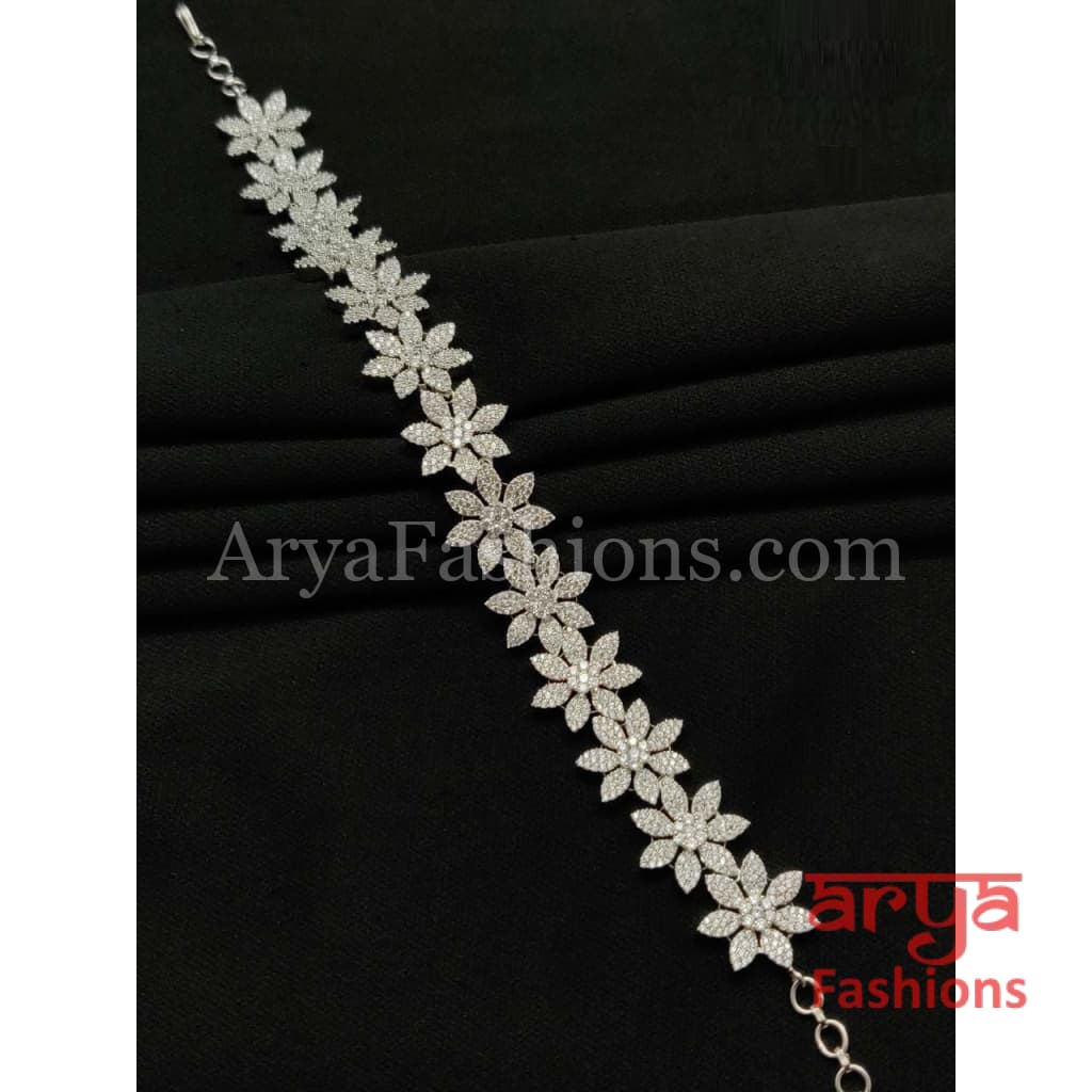 Bridal Cubic Zirconia Mathapatti/ Rose Gold Sheeshphool