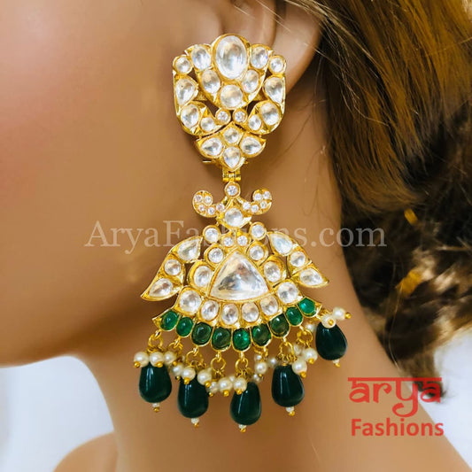 Bridal Jadau Kundan Ruby Emerald Chandbali