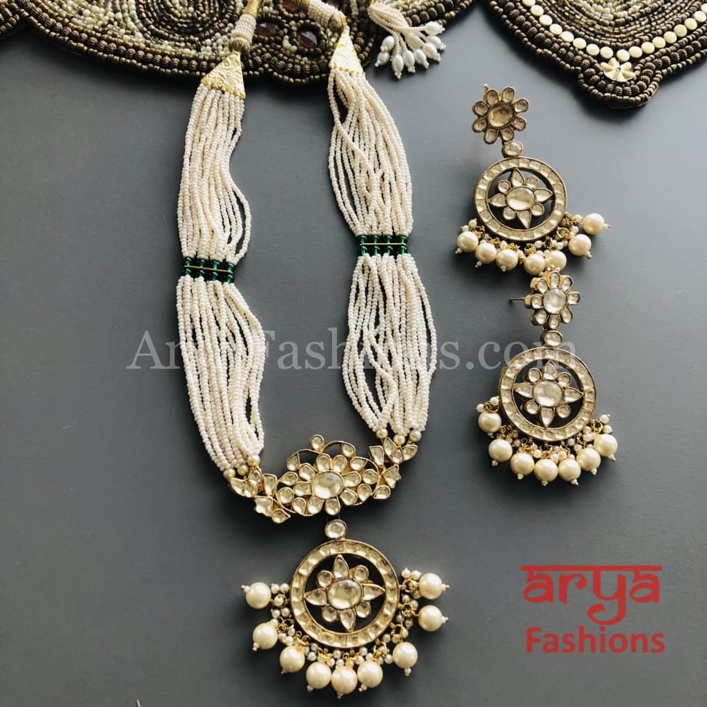 Bridal Kundan Pearl Long Necklace
