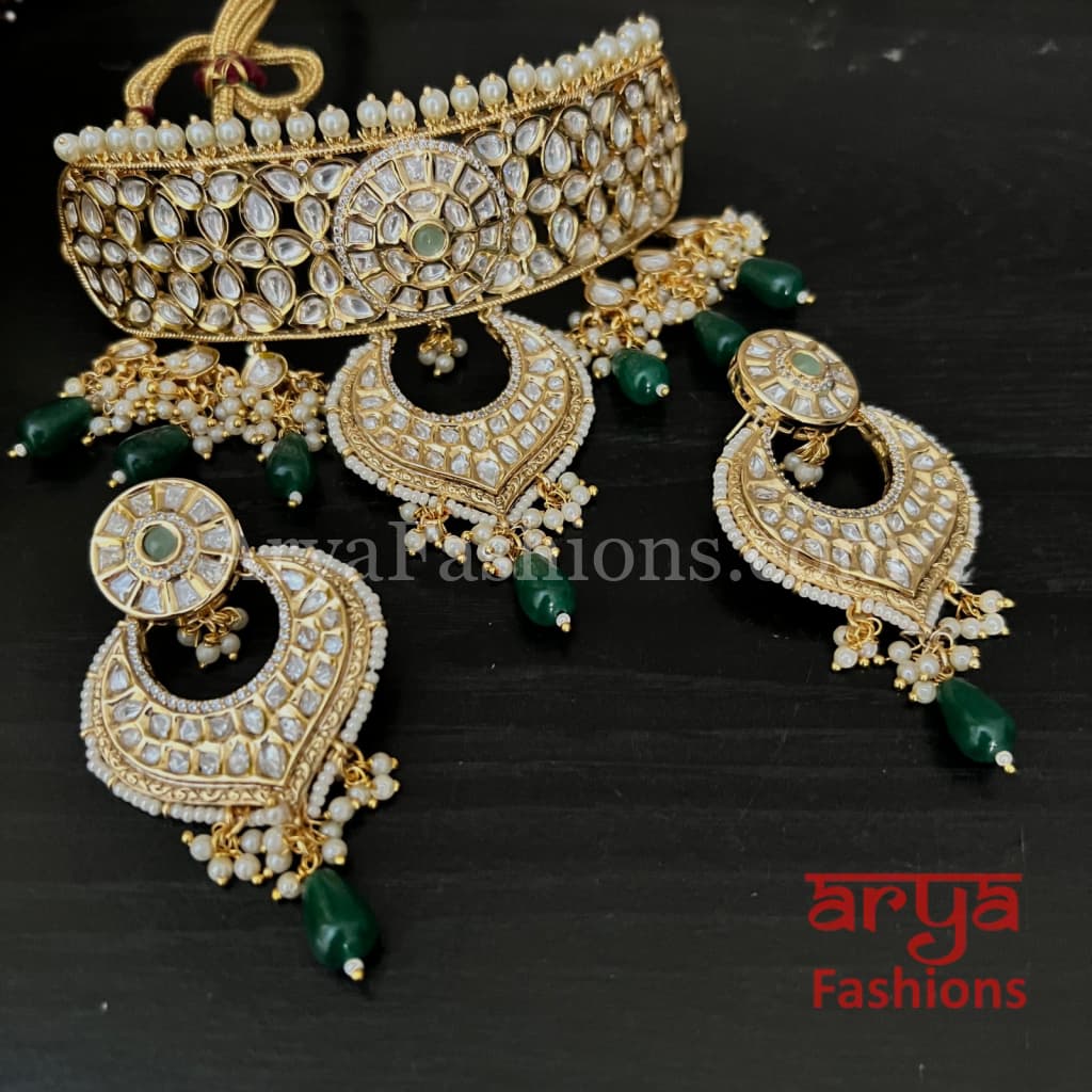 Bridal Pacchi Kundan Jadau Choker Necklace/ Indian Wedding Jewelry