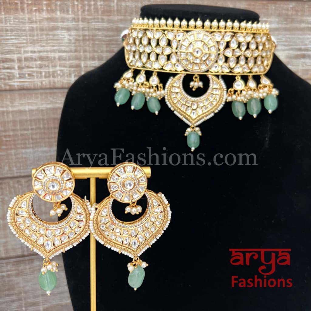 Bridal Pacchi Kundan Jadau Choker Necklace/ Indian Wedding Jewelry