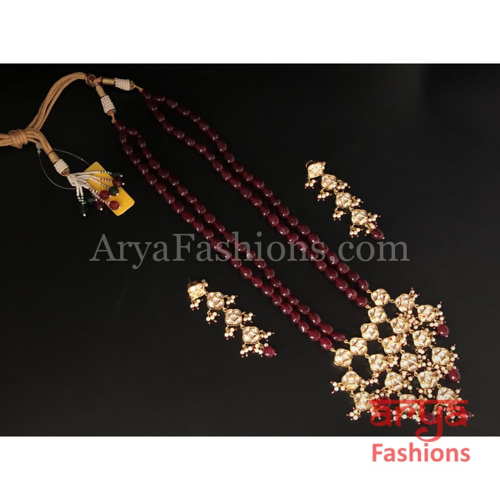 Bridal Ruby Kundan Long Necklace