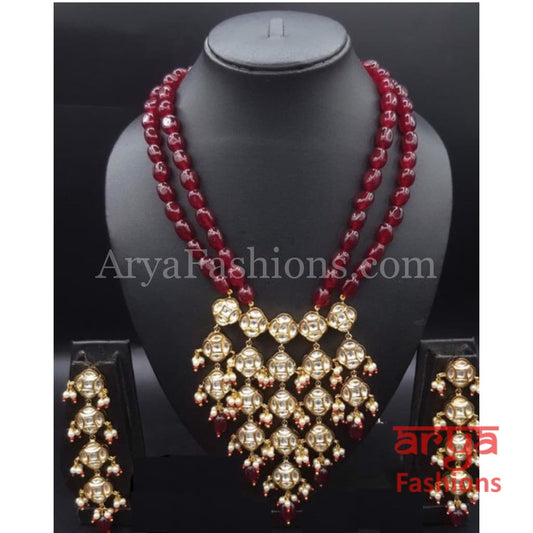 Bridal Ruby Kundan Long Necklace