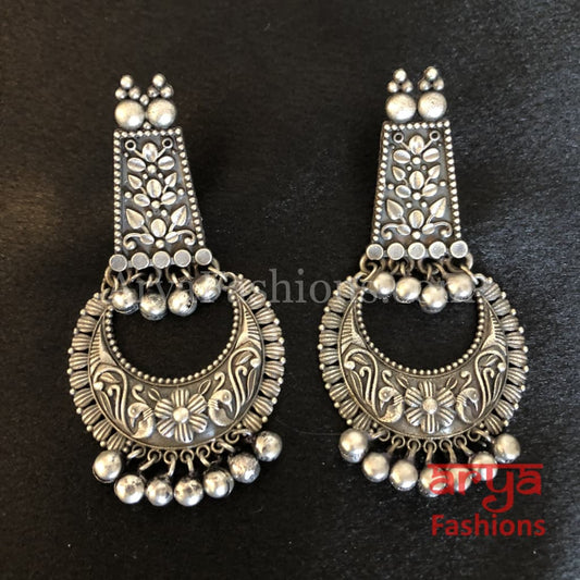 Chaand Tribal Chandbali/German Silver Ethnic Earrings