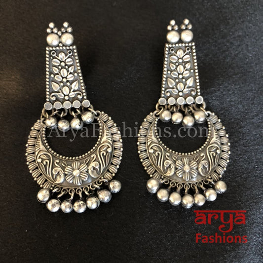 Chaand Tribal Chandbali/German Silver Ethnic Earrings