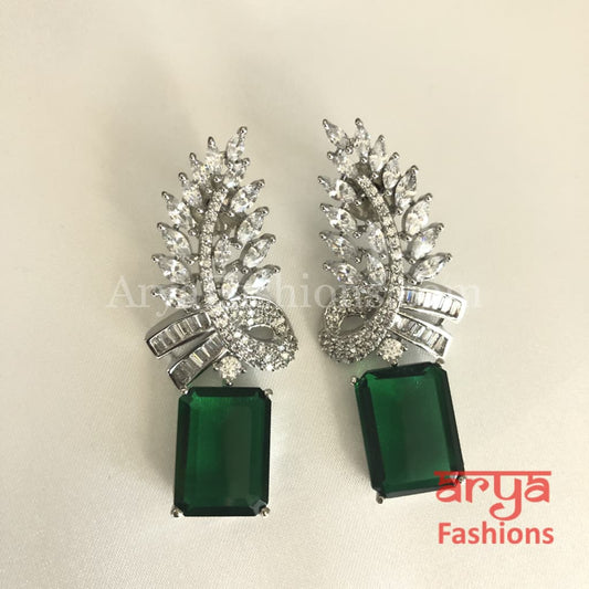 Claire Cubic Zirconia Green Stud Earrings