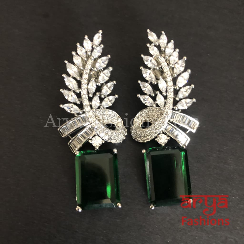 Claire Cubic Zirconia Green Stud Earrings