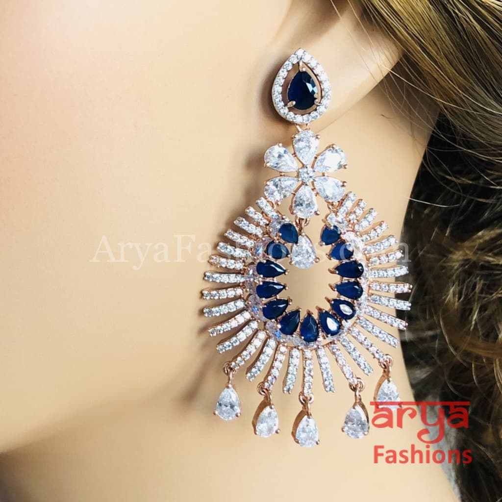 Cubic Zirconia Bridal earrings with CZ drops